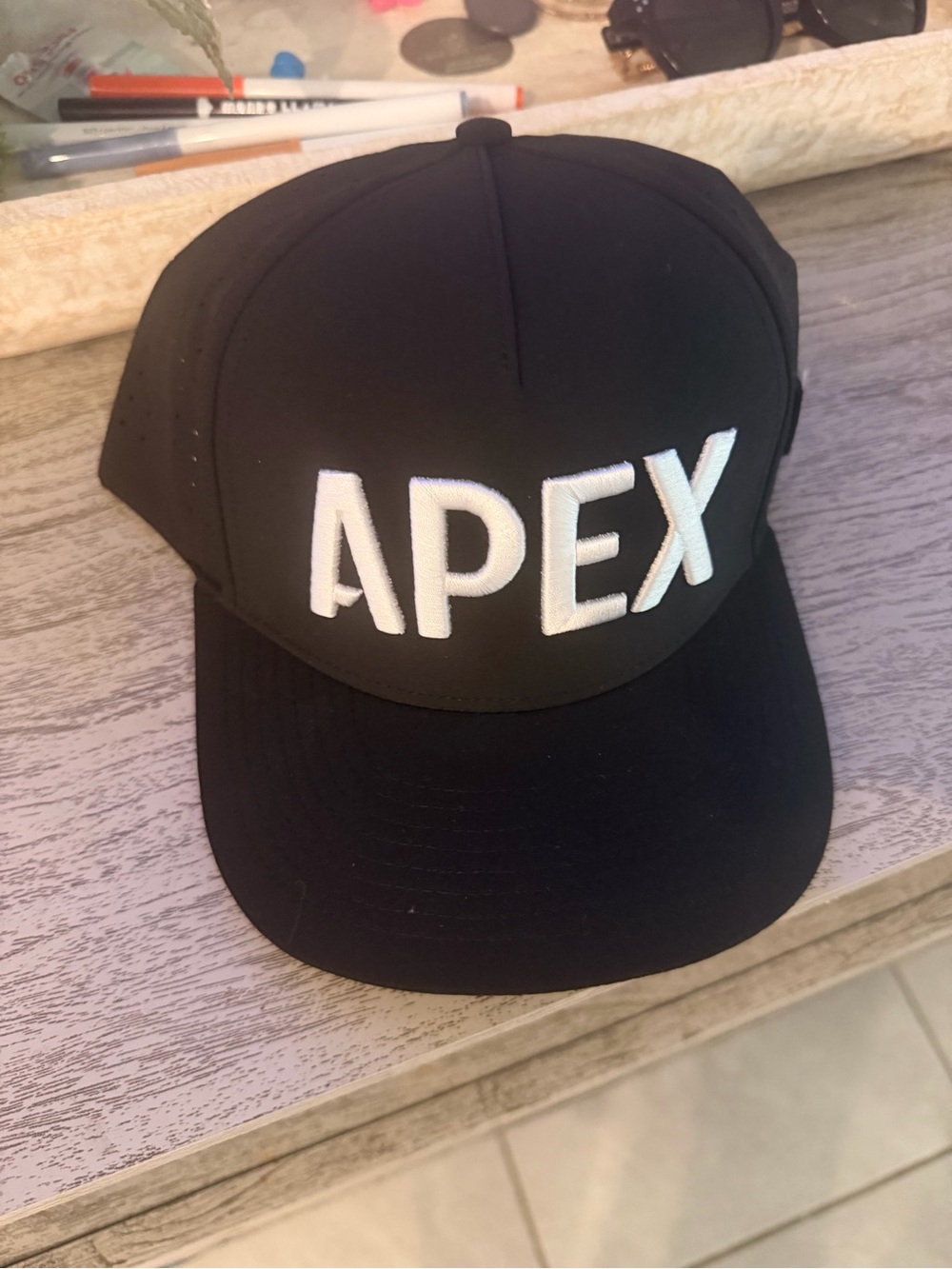 Apex Black Cap with White Embroidered Logo